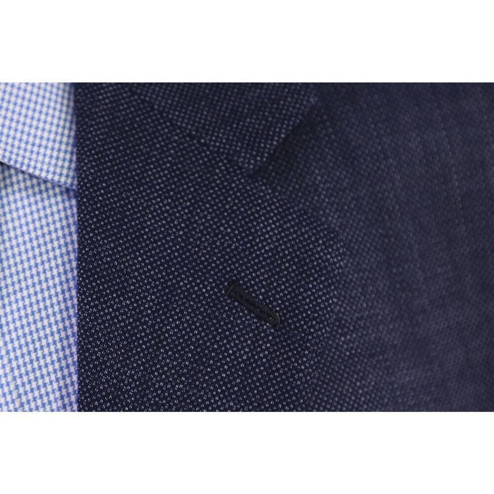 Pal Zileri Navy Blue Knit Woven Wool 3-Btn Sportcoat Blazer 44L - Picture 5 of 9